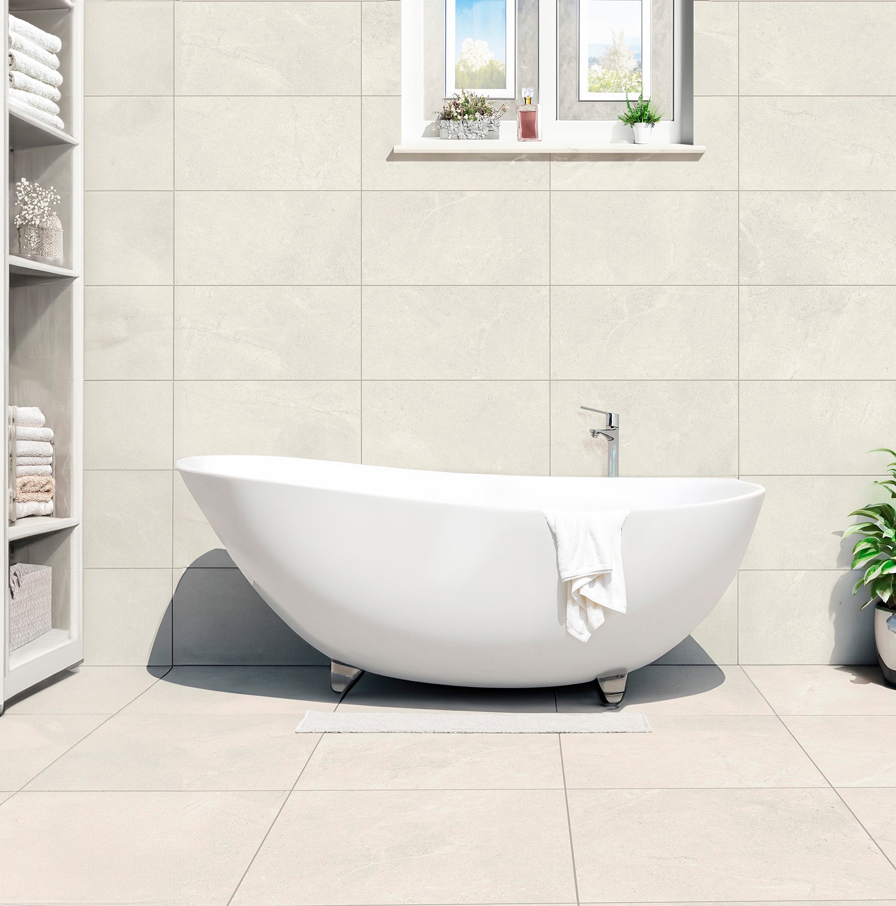 Marlow Bone Stone Effect Porcelain Matt Tile 30x60cm