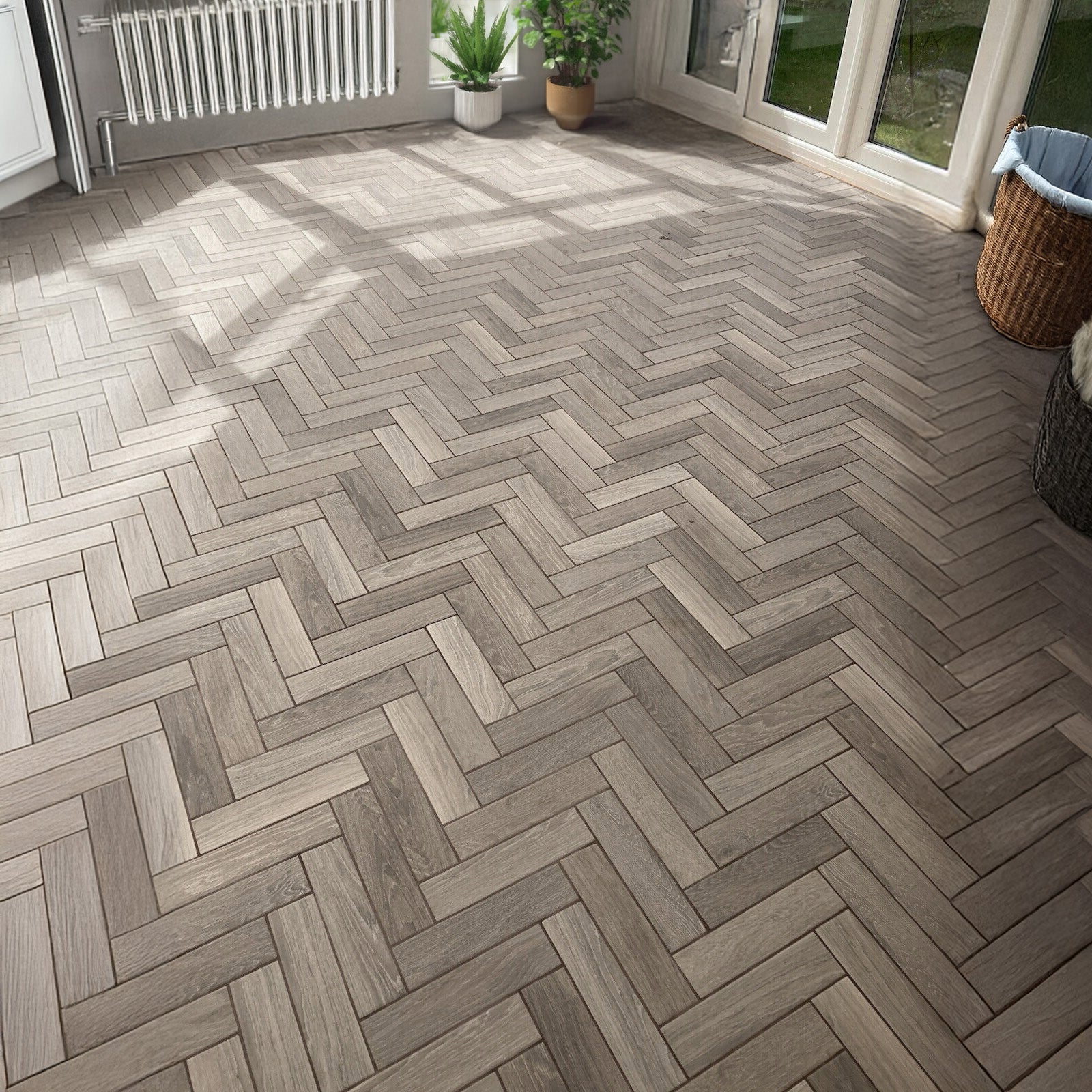Parquet Taupe Grey Italian Porcelain Wood Effect Tile 7x28cm