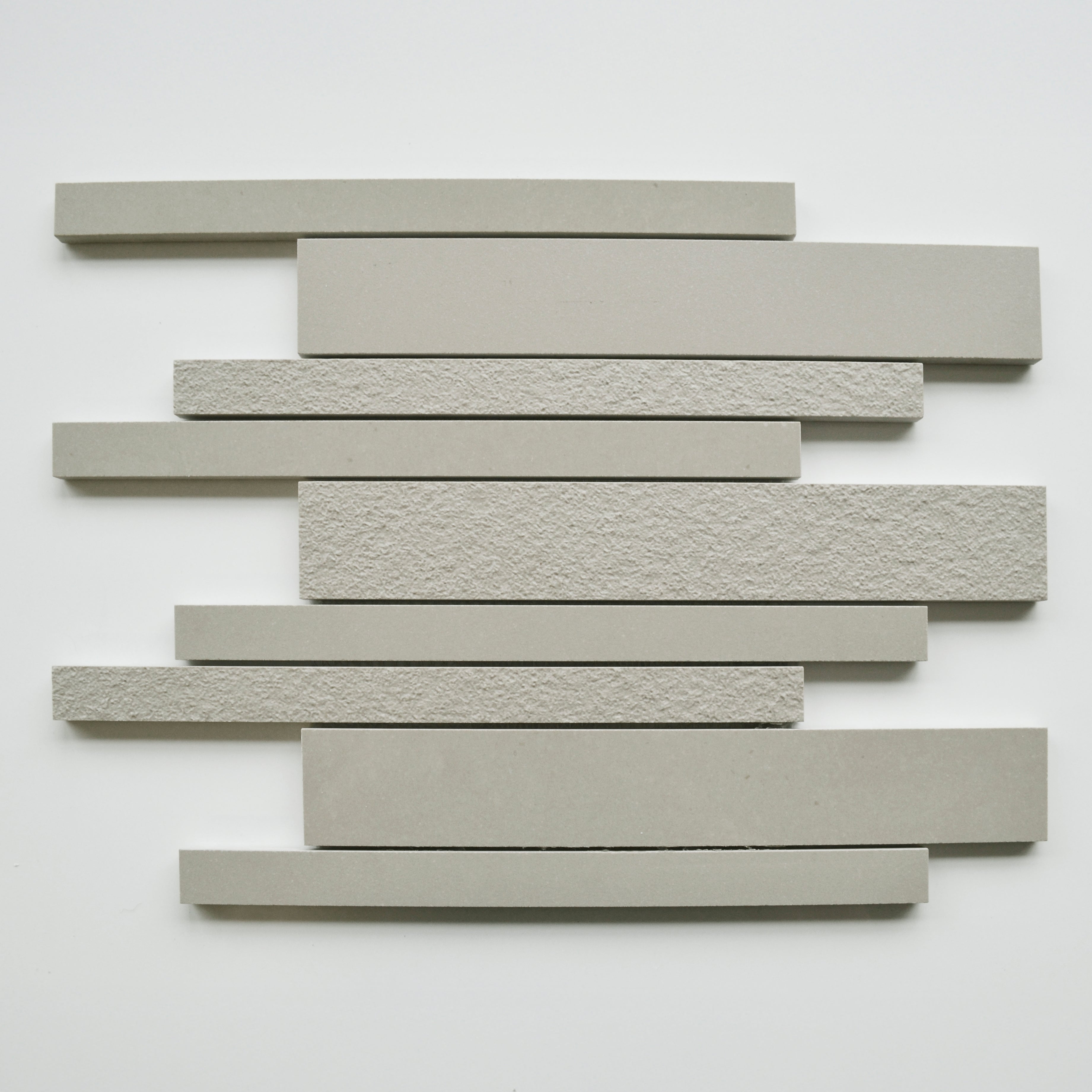 Tibet Grigio Warm Grey Porcelain Strip Mosaic 30x30cm