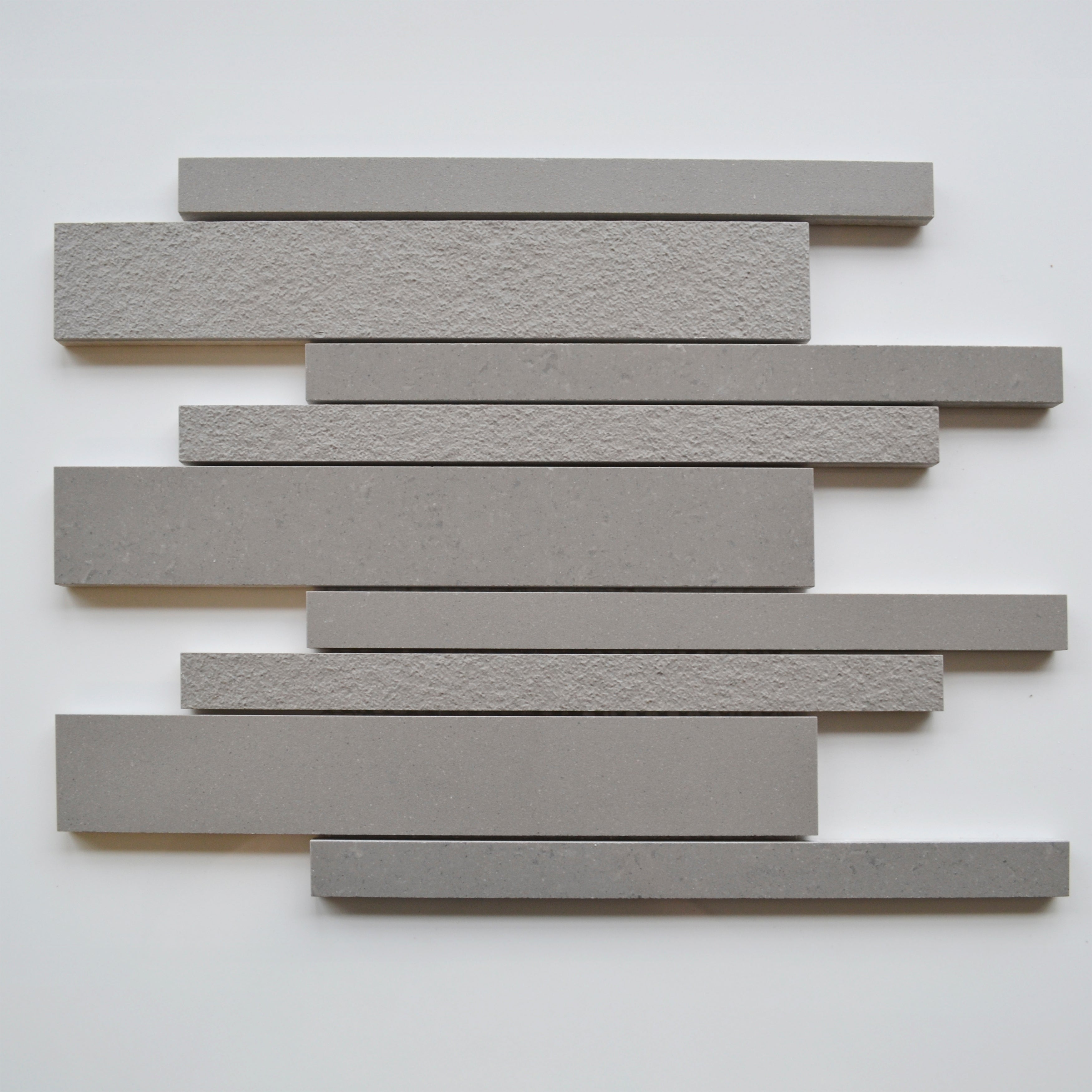 Tibet Ash Grey Porcelain Strip Mosaic 30x30cm